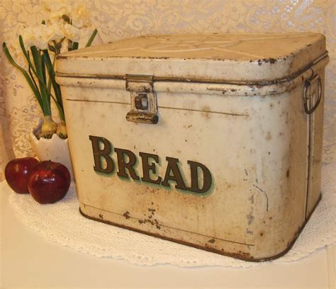 old metal boxes|old fashioned metal bread box.